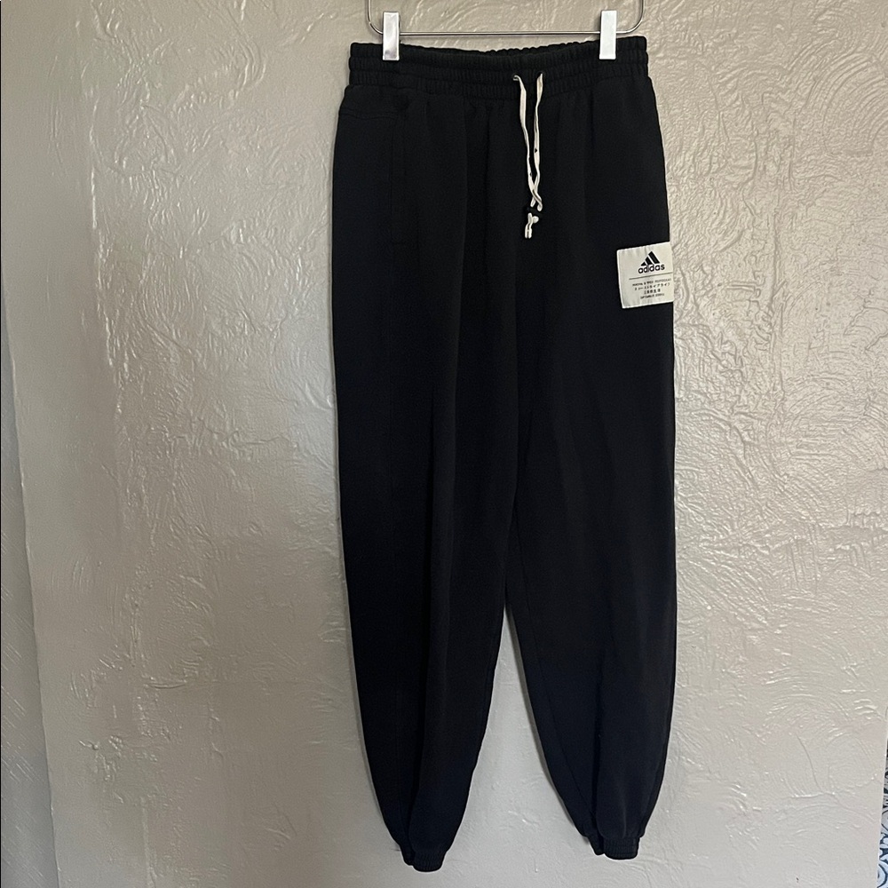 Adidas Black Sweatpants with Logo Patch